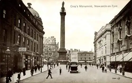 Ak Newcastle upon Tyne Northumberland England, Greys Denkmal