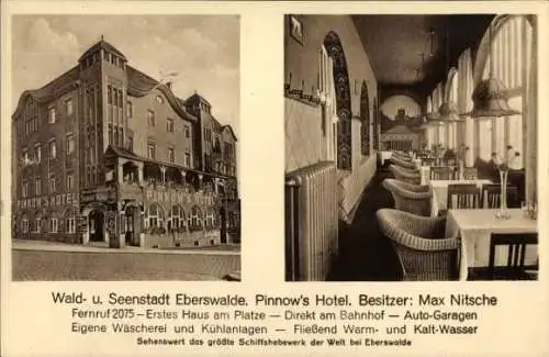 Ak Eberswalde im Kreis Barnim, Pinnows Hotel