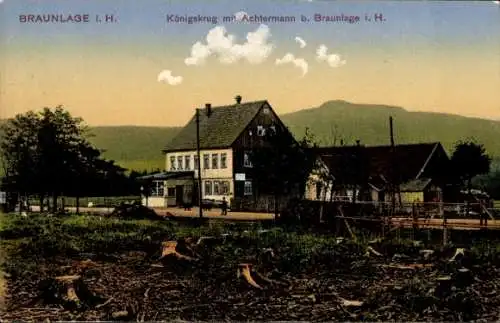 Ak Braunlage im Oberharz, Königskrug mit Achtermann