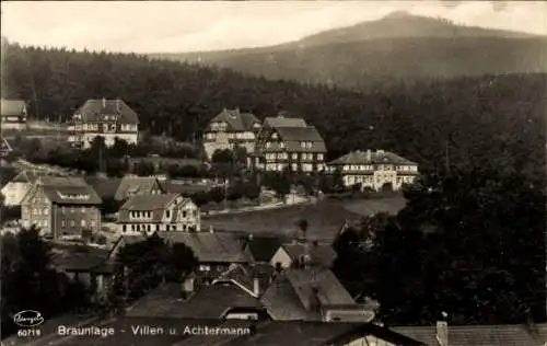 Ak Braunlage, Blick auf Villen und den Achtermann