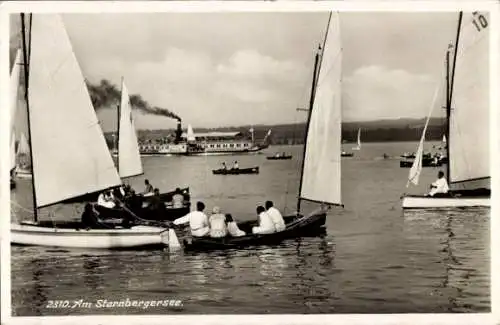 Ak Starnberg am Starnberger See Oberbayern, Segelboote