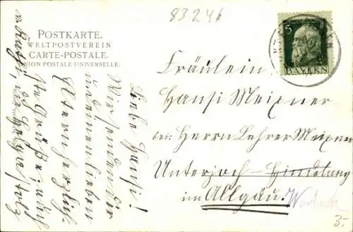 Ak Unterwössen in Oberbayern, Teilansicht