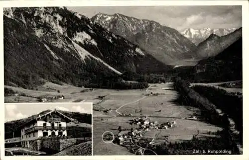 Ak Zell Ruhpolding in Oberbayern, Panorama, Gebäude