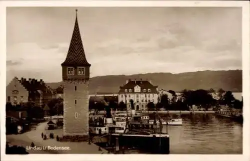 Ak Lindau am Bodensee Schwaben, Teilansicht, Turm