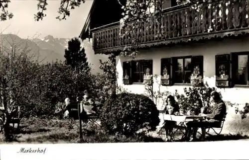 Ak Murnau am Staffelsee, Merkerhof Cafe und Weinstube