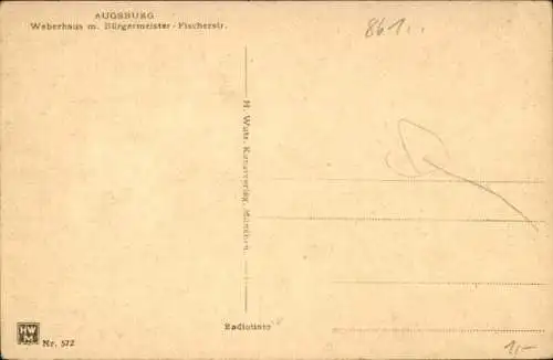 Ak Augsburg in Schwaben, Weberhaus, Bürgermeister-Fischerstraße, Straßenbahn