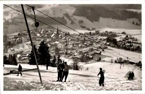 Ak Oberstaufen im Allgäu, Skilift am Staufenhang, Winter