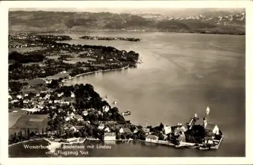 Ak Wasserburg am Bodensee Schwaben, Fliegeraufnahme