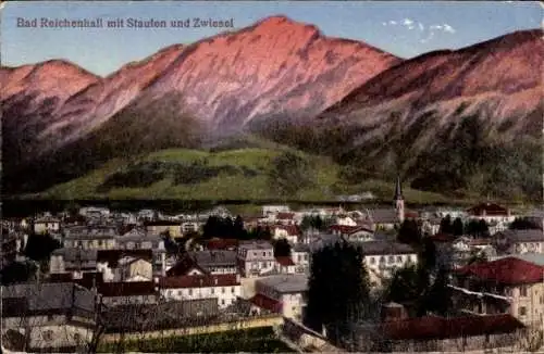 Ak Bad Reichenhall in Oberbayern, Gesamtansicht, Staufen, Zwiesel