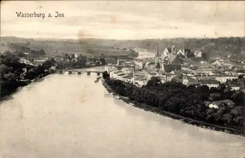 Ak Wasserburg am Inn Oberbayern, Gesamtansicht