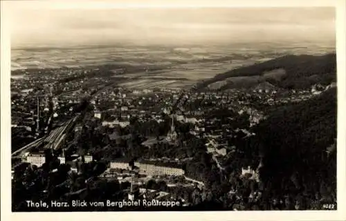 Ak Thale im Harz, Blick vom Berghotel Roßtrappe