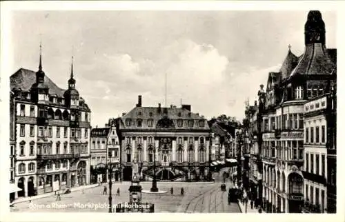 Ak Bonn am Rhein, Marktplatz, Rathaus