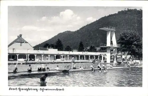 Ak Bad Harzburg am Harz, Schwimmbad, Sprungturm