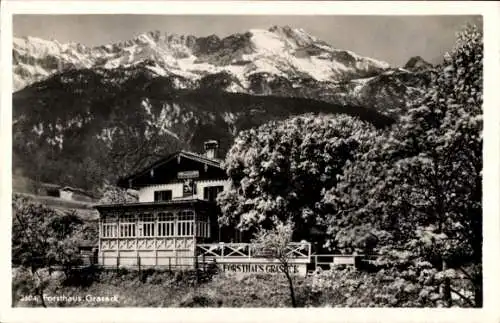 Ak Garmisch Partenkirchen in Oberbayern, Forsthaus Graseck, Partnachklamm