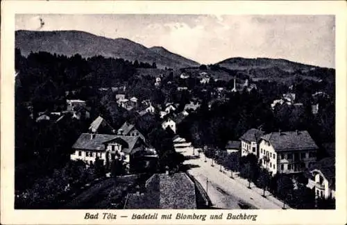 Ak Bad Tölz in Oberbayern, Gesamtansicht, Badeteil mit Blomberg und Buchberg