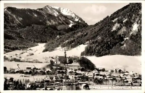 Ak Ruhpolding in Oberbayern, Gesamtansicht, Hochfelln, Winter