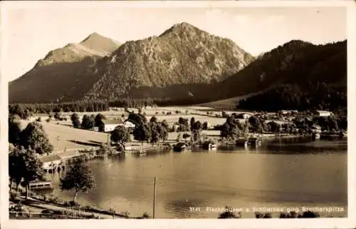 Ak Fischhausen Schliersee in Oberbayern, Panorama, Brecherspitze