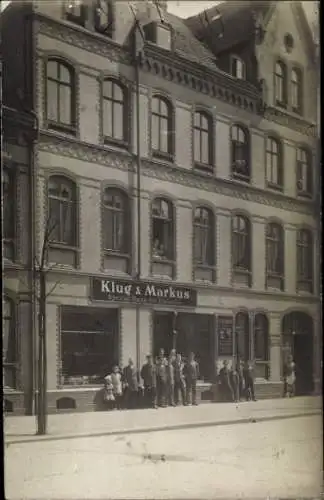 Foto Ak Zwickau in Sachsen, Römerstraße 22, Spezialhaus für Fleischer Klug und Markus, 1919