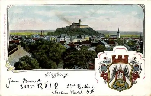 Wappen Ak Siegburg im Rhein Sieg Kreis, Panoramablick auf die Stadt