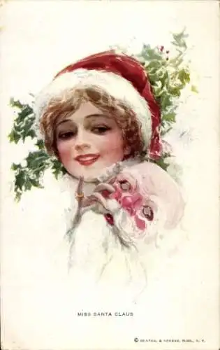 Künstler Ak Fisher, Harrison, Miss Santa Claus