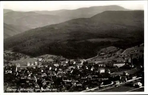 Ak Steinen im Wiesental Schwarzwald Baden, Fliegeraufnahme