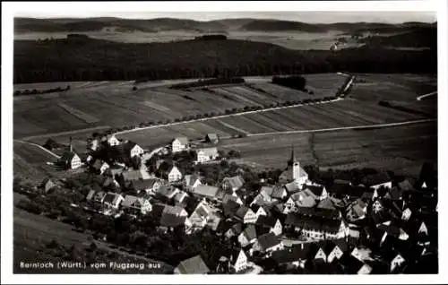 Ak Bernloch Hohenstein in Württemberg, Fliegeraufnahme, Kirche