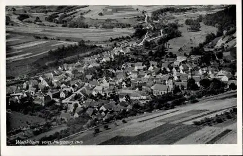 Ak Wenkheim Werbach an der Tauber, Fliegeraufnahme