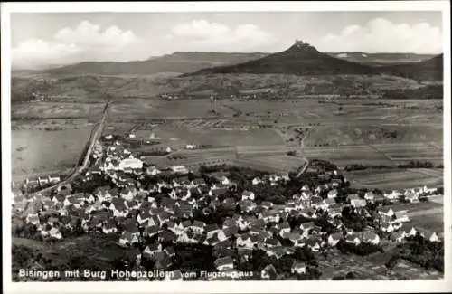 Ak Zimmern Bisingen im Zollernalbkreis, Burg Hohenzollern, Fliegeraufnahme