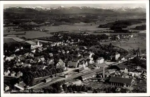 Ak Meckenbeuren in Oberschwaben Württemberg, Fliegeraufnahme