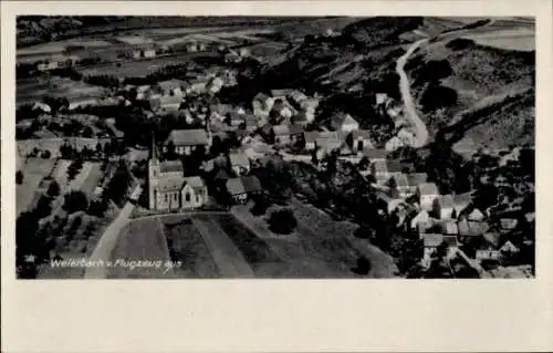 Ak Weiherbach Martin Weierbach Idar Oberstein an der Nahe, Fliegeraufnahme