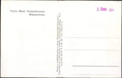 Ak Bieberehren in Unterfranken, Fliegeraufnahme