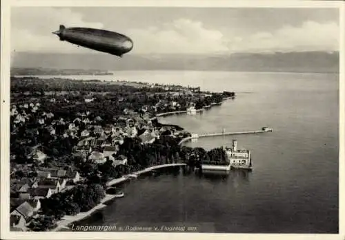 Ak Langenargen am Bodensee, Fliegeraufnahme, Zeppelin