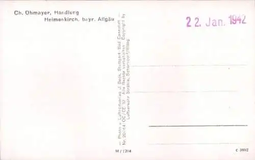 Ak Heimenkirch im Allgäu, Fliegeraufnahme