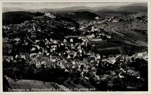 Ak Tumringen Lörrach in Baden, Fliegeraufnahme