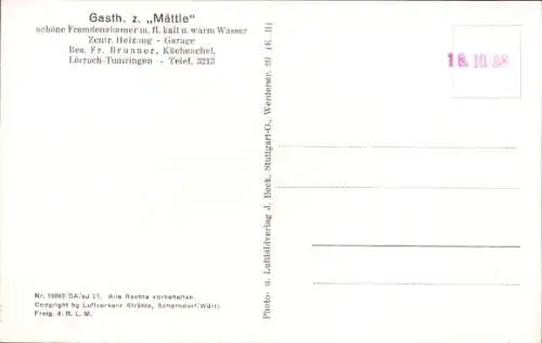 Ak Tumringen Lörrach in Baden, Fliegeraufnahme