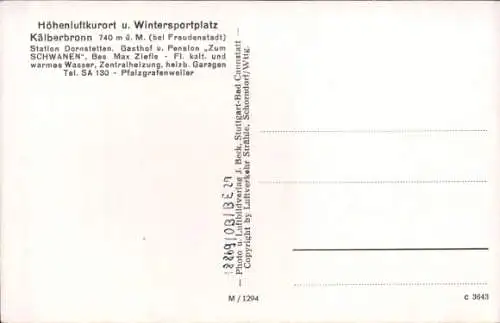 Ak Kälberbronn Pfalzgrafenweiler im Schwarzwald, Fliegeraufnahme