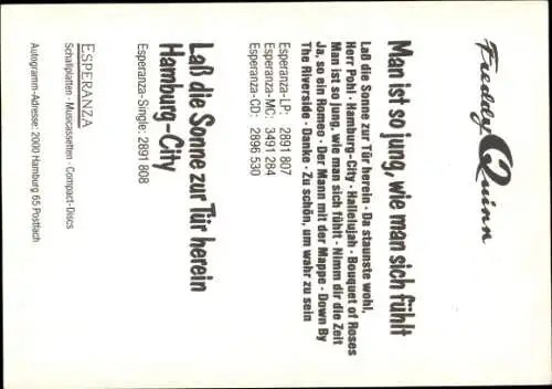 Ak Sänger und Schauspieler Freddy Quinn, Portrait, Liegestuhl, Autogramm