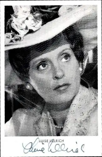 Ak Schauspielerin Luise Ullrich, Portrait, Hut,  Film Um Thron und Liebe, Autogramm