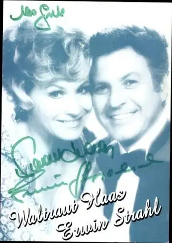 Ak Schauspieler Waltraut Haas und Erwin Strahl, Portrait, Autogramme