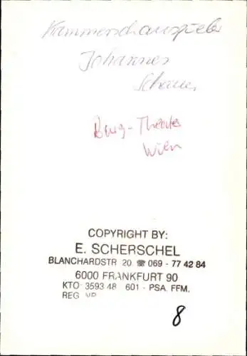Ak Schauspieler Johannes Schauer, Portrait, Autogramm