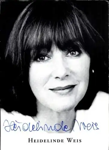 Ak Schauspielerin Heidelinde Weis, Portrait, Autogramm