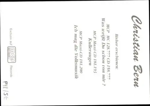 Ak Sänger Christian Bern, Portrait, Autogramm