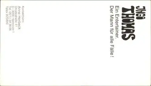 Ak Entertainer Ingo Thomas, Portrait, Autogramm