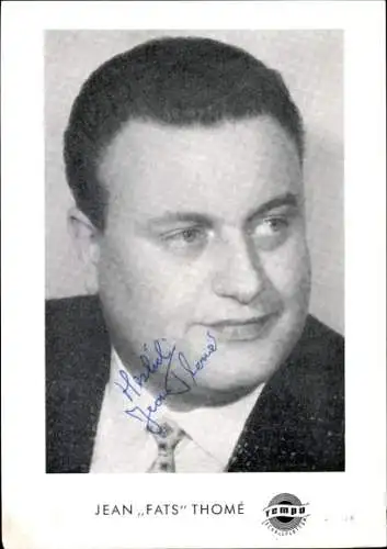 Ak Sänger Jean Fats Thomé, Portrait, Autogramm