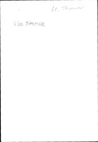 Ak Schauspieler Udo Thomer, Portrait, Autogramm