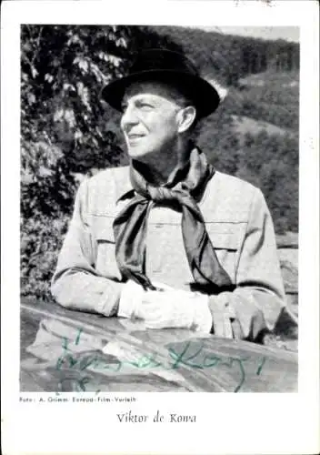Ak Schauspieler Viktor de Kowa, Hut, Portrait, Autogramm