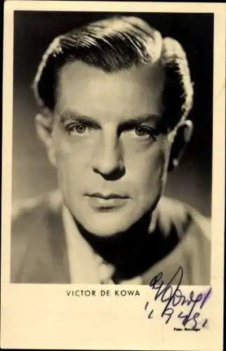Ak Schauspieler Victor de Kowa, Portrait, Autogramm