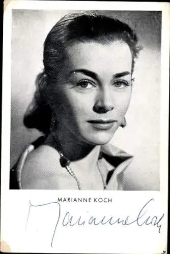 Ak Schauspielerin Marianne Koch, Portrait, Film Des Teufels General, Autogramm