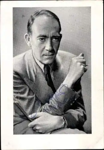 Ak Schauspieler Mathias Wieman, Portrait, Zigarette, Autogramm