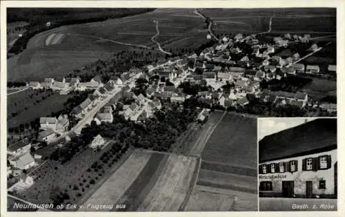 Ak Neuhausen ob Eck Baden Württemberg, Fliegeraufnahme, Gasthaus z. Rose